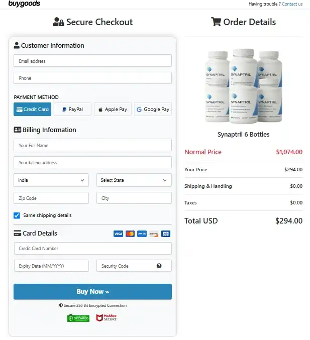 Synaptril Synaptril Order Page